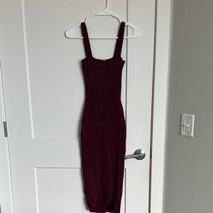 Superdown Deep Burgundy Midi Dress